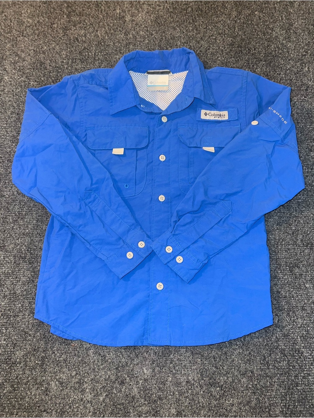 Columbia Blue Lightweight Long Sleeve Fishing Shirt